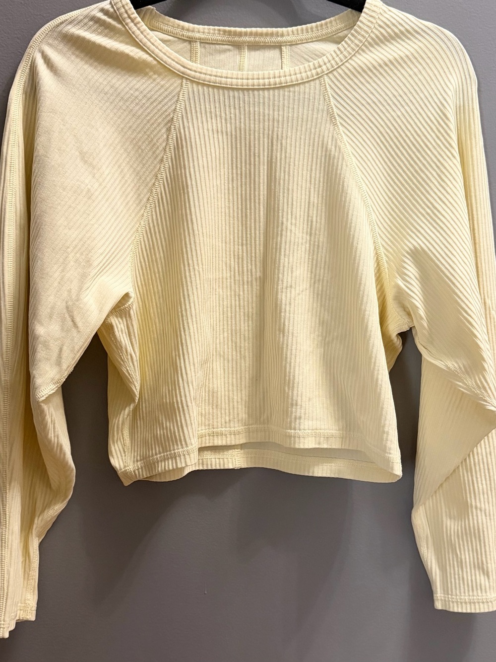 Lululemon Cropped Ribbed Long-Sleeve Top - yellow
